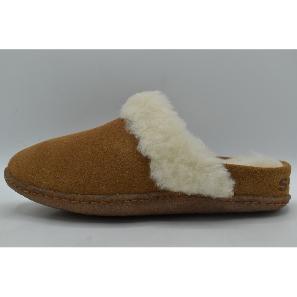 Sorel Women 8 Nakiska II Brown Suede Faux Shearling Lined Slides Slippers Shoes - Picture 8 of 12